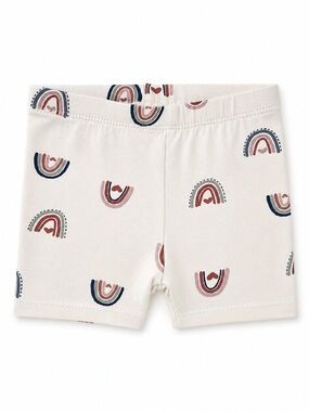 Rise Little Earthling Kids Cream Rainbow-Print Stretch Bike Shorts